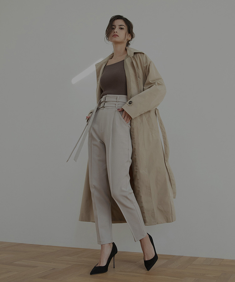 W BELT TAPERED PANTS