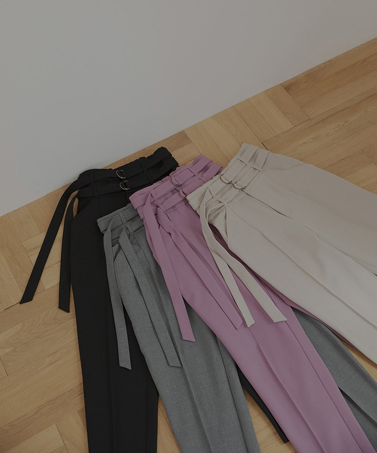 W BELT TAPERED PANTS