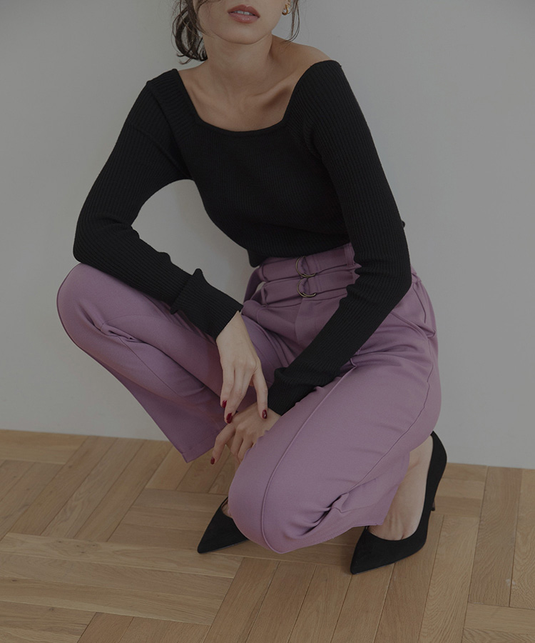 W BELT TAPERED PANTS