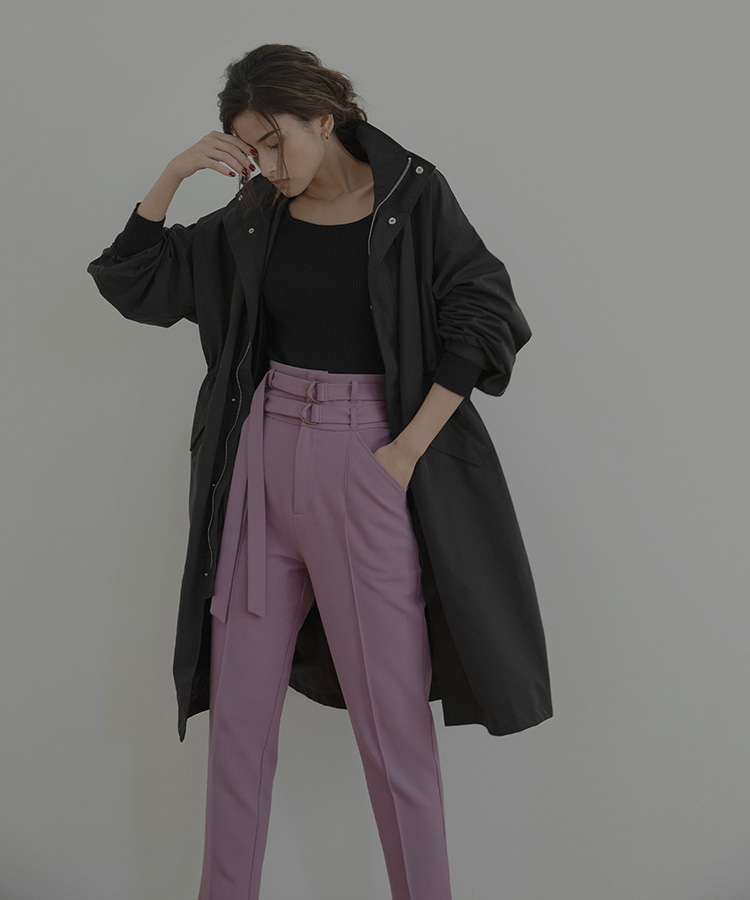 W BELT TAPERED PANTS