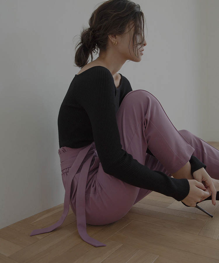 W BELT TAPERED PANTS