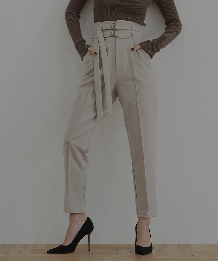 W BELT TAPERED PANTS