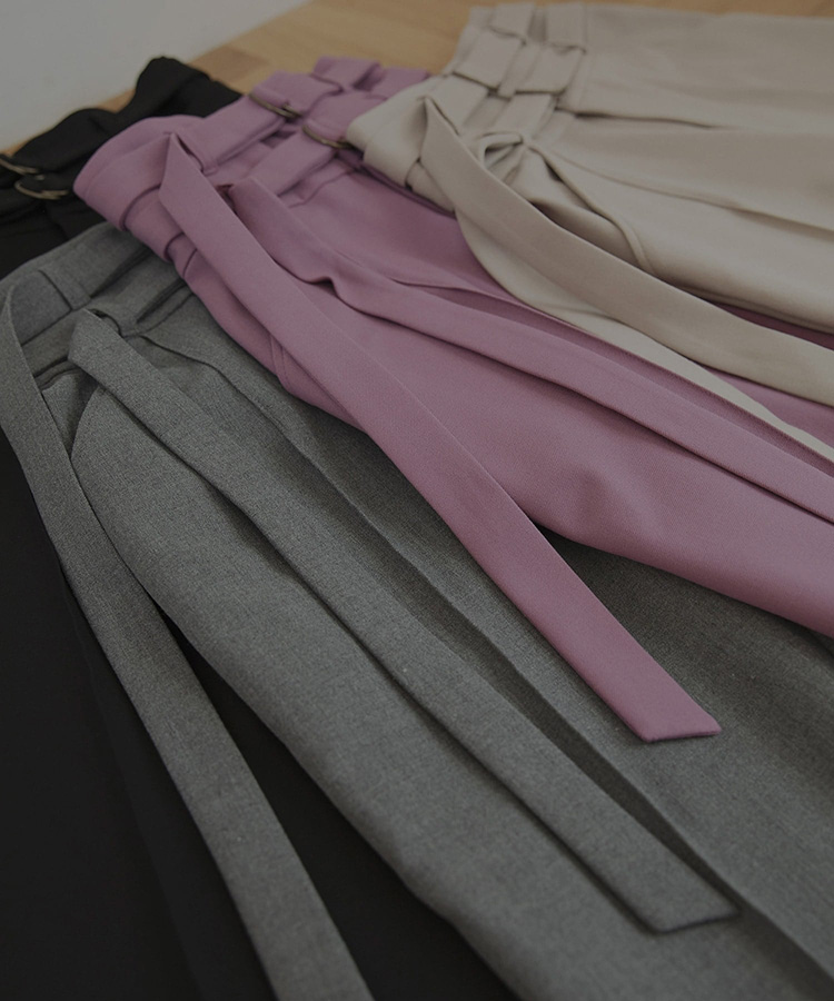 W BELT TAPERED PANTS