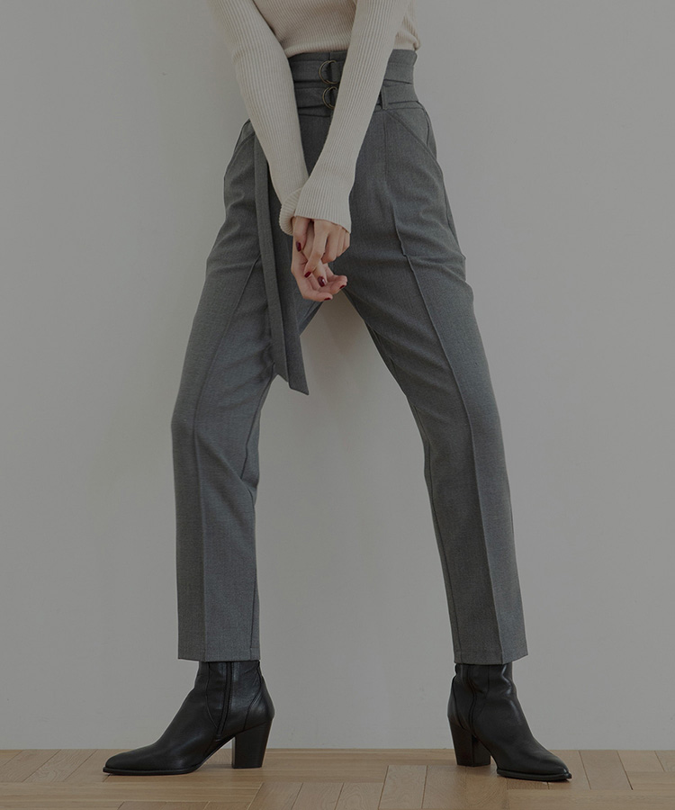 W BELT TAPERED PANTS