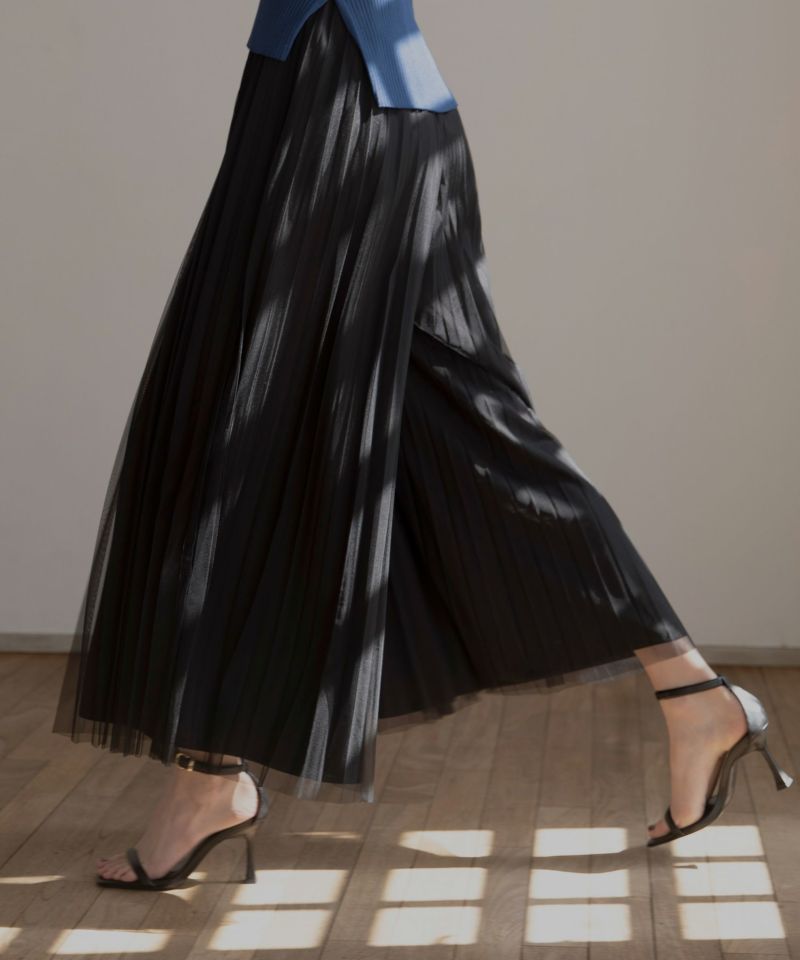 Tulle Layer Pleat Pants | MIELI INVARIANT