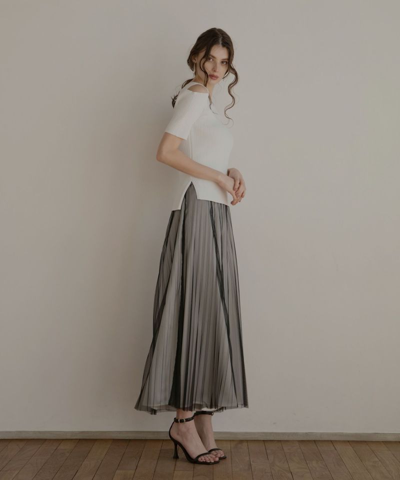 Tulle Layer Pleat Pants | MIELI INVARIANT