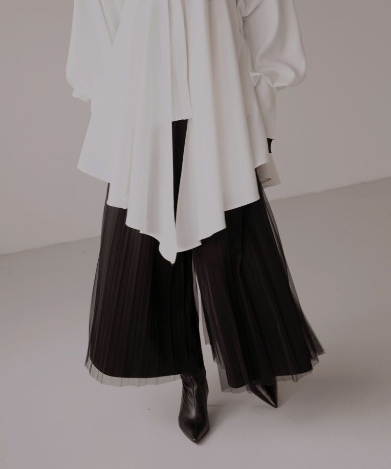 Tulle Layer Pleat Pants | MIELI INVARIANT