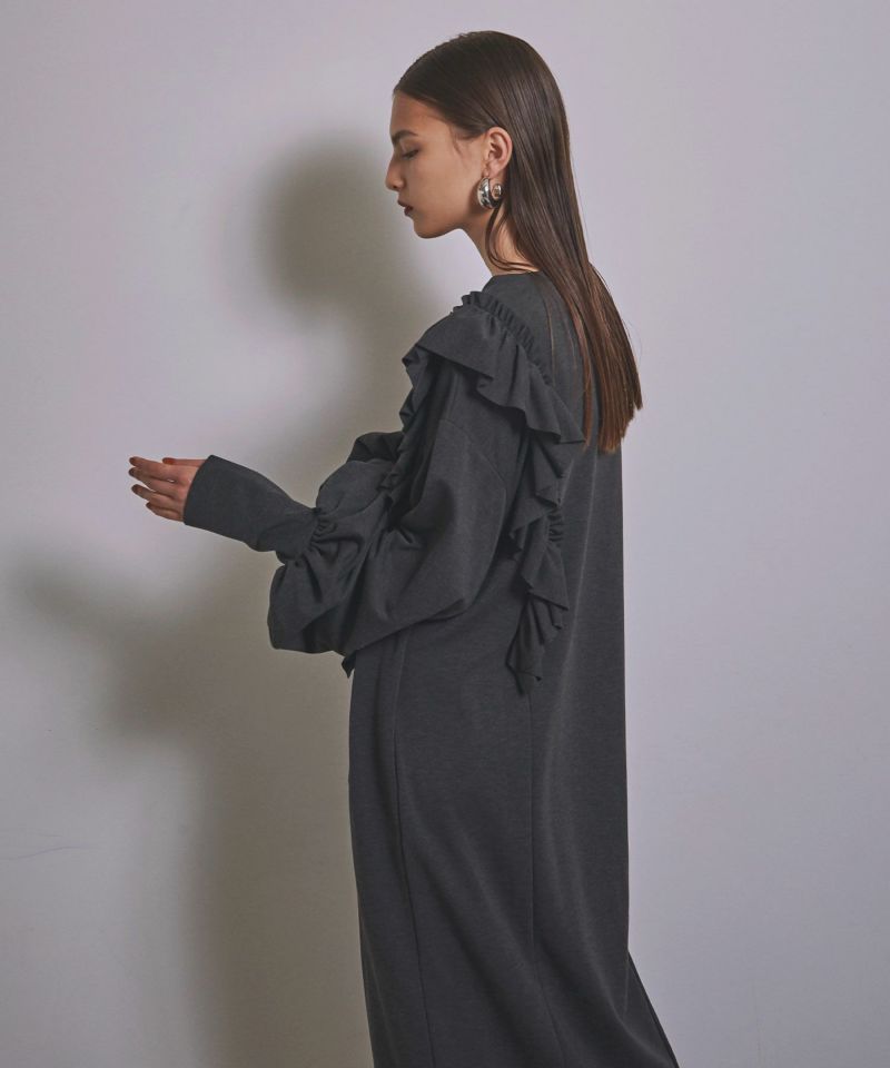 Frill Cocoon Dress | MIELI INVARIANT