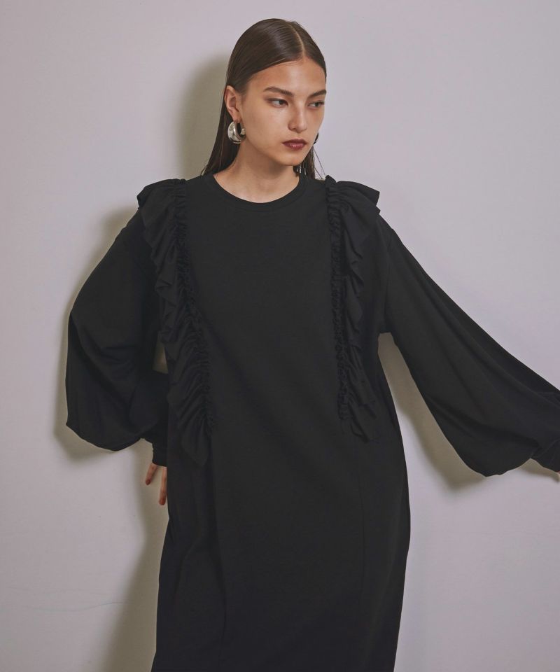 Frill Cocoon Dress | MIELI INVARIANT