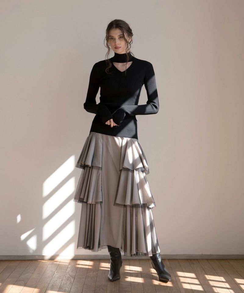 Bell Grass Tiered Skirt | MIELI INVARIANT