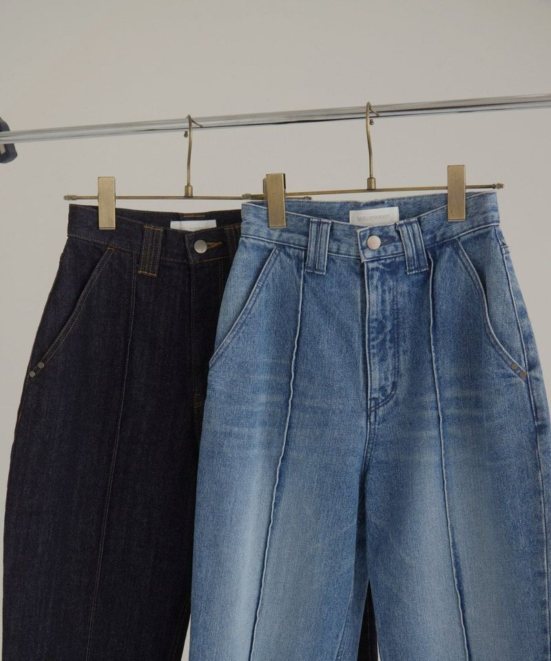 Pintuck Tapered Denim | MIELI INVARIANT