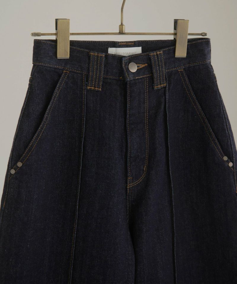 Pintuck Tapered Denim | MIELI INVARIANT