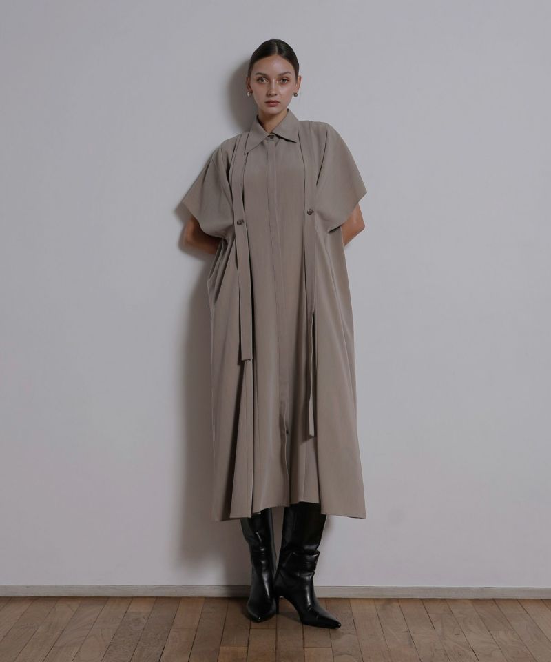 YUKKO SPECIAL COLLABORATION】WIDE TUCK SHIRT DRESS | MIELI INVARIANT