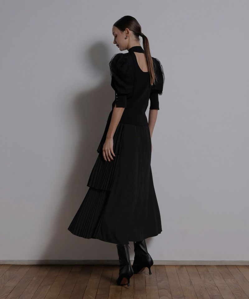 YUKKO SPECIAL COLLABORATION】STEP PLEAT TIERED SKIRT | MIELI INVARIANT