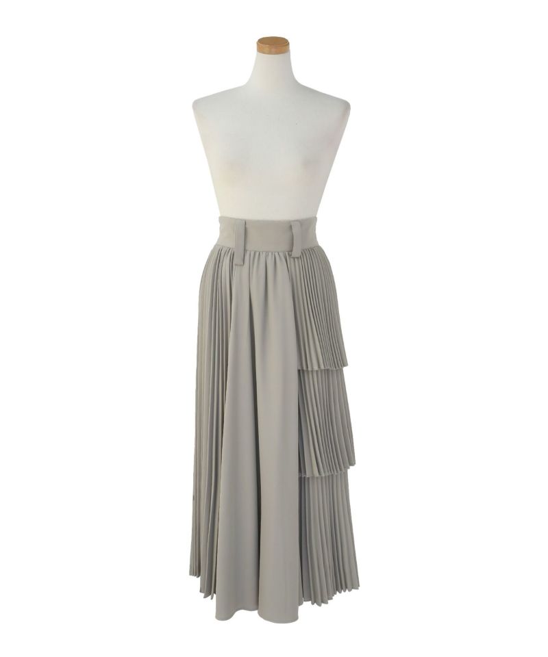 YUKKO SPECIAL COLLABORATION】STEP PLEAT TIERED SKIRT | MIELI INVARIANT