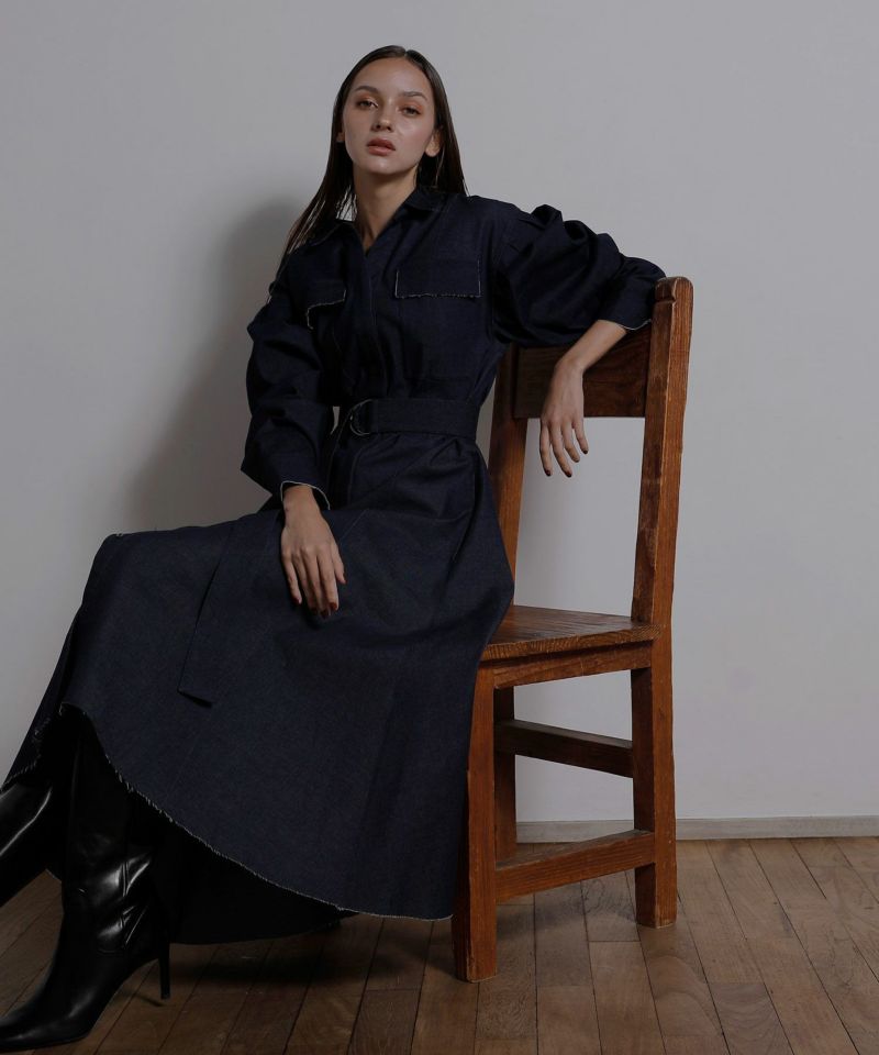 Denim Tuck Dress | MIELI INVARIANT