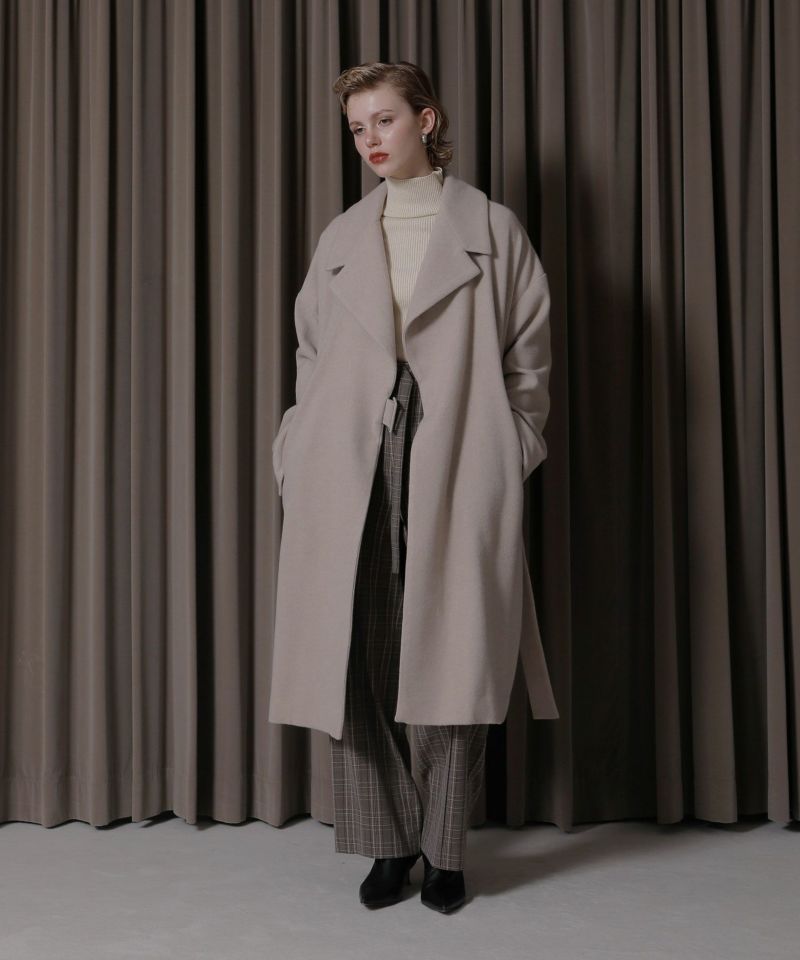 Melton Wool Gown Coat | MIELI INVARIANT