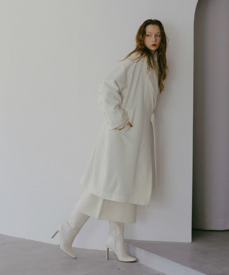 Melton Wool Gown Coat | MIELI INVARIANT