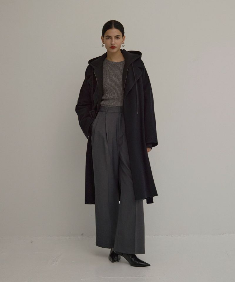 Melton Wool Gown Coat | MIELI INVARIANT