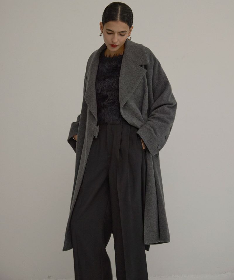 コートMelton Wool Gown Coat Melton Wool Gown Coat | MIELI INVARIANT