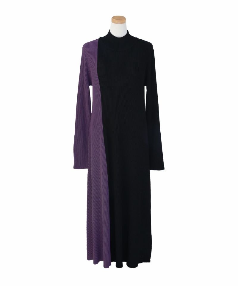 Bicolor Lean Knit Dress | MIELI INVARIANT