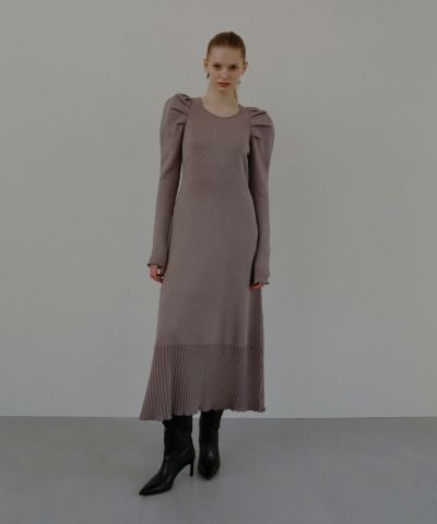 Glitter Tuck Knit Dress | MIELI INVARIANT