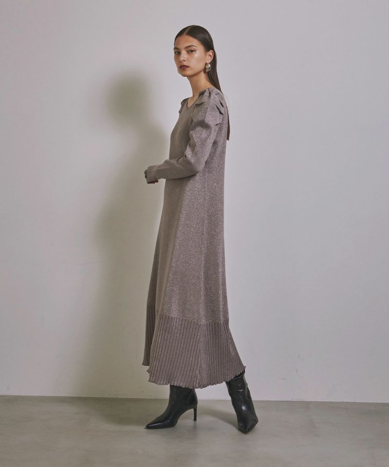 Glitter Tuck Knit Dress | MIELI INVARIANT