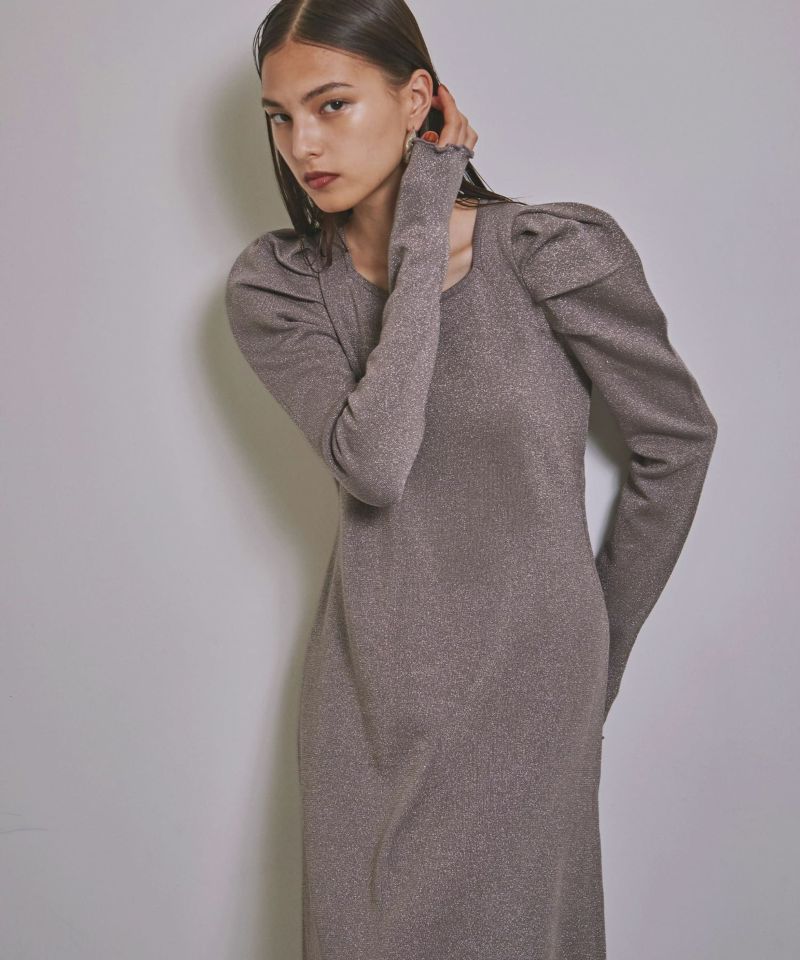 Glitter Tuck Knit Dress | MIELI INVARIANT