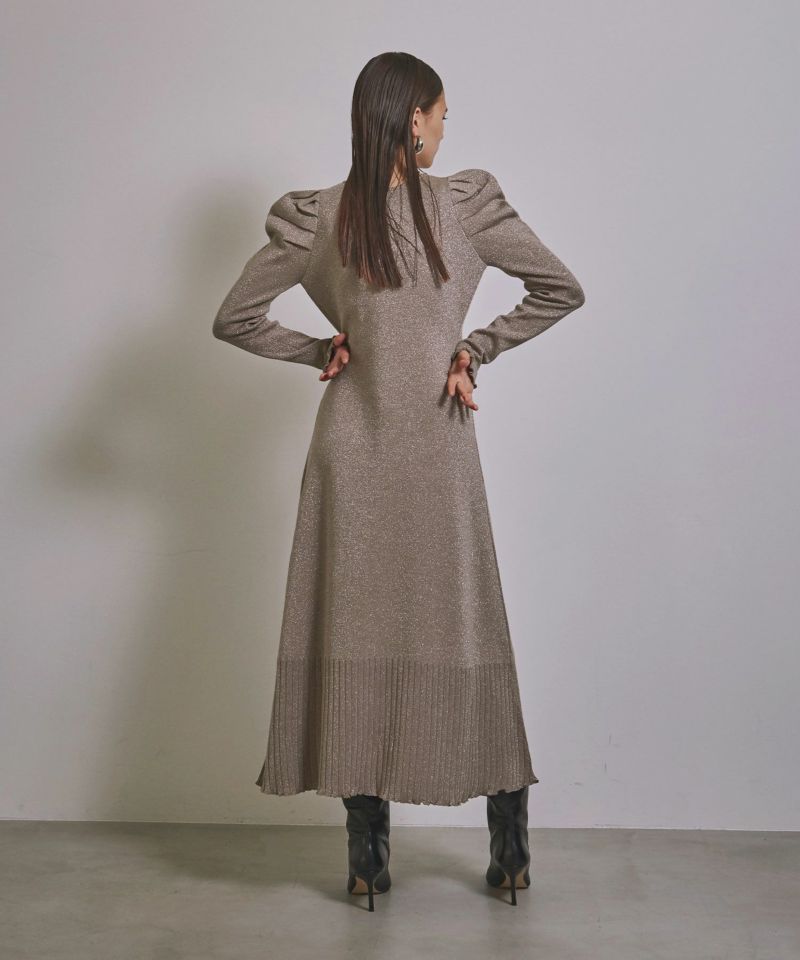 予約】Glitter Tuck Knit Dress | MIELI INVARIANT