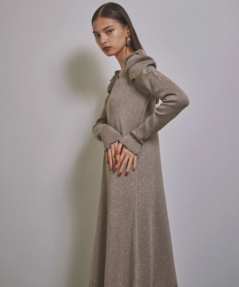 Glitter Tuck Knit Dress | MIELI INVARIANT