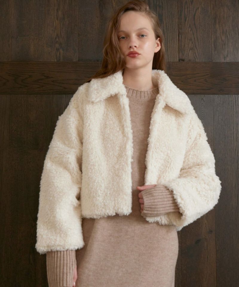 Teddy Fur Short Coat | MIELI INVARIANT