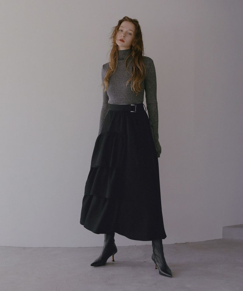 リアル店舗 MIELI INVARIANT STEP PLEAT TIERED SKIRT - スカート