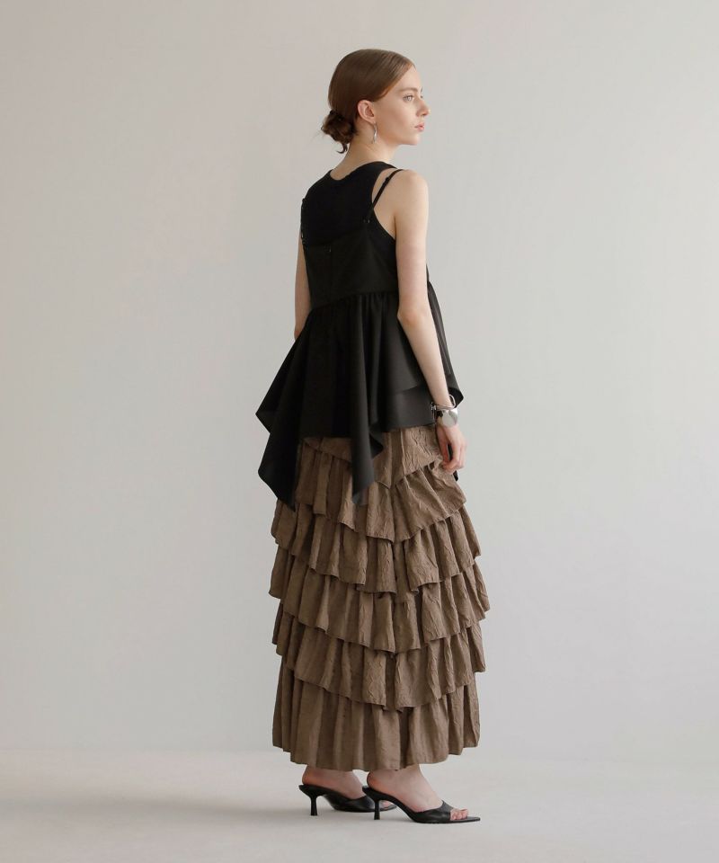 Wrinkle Tiered Skirt | MIELI INVARIANT