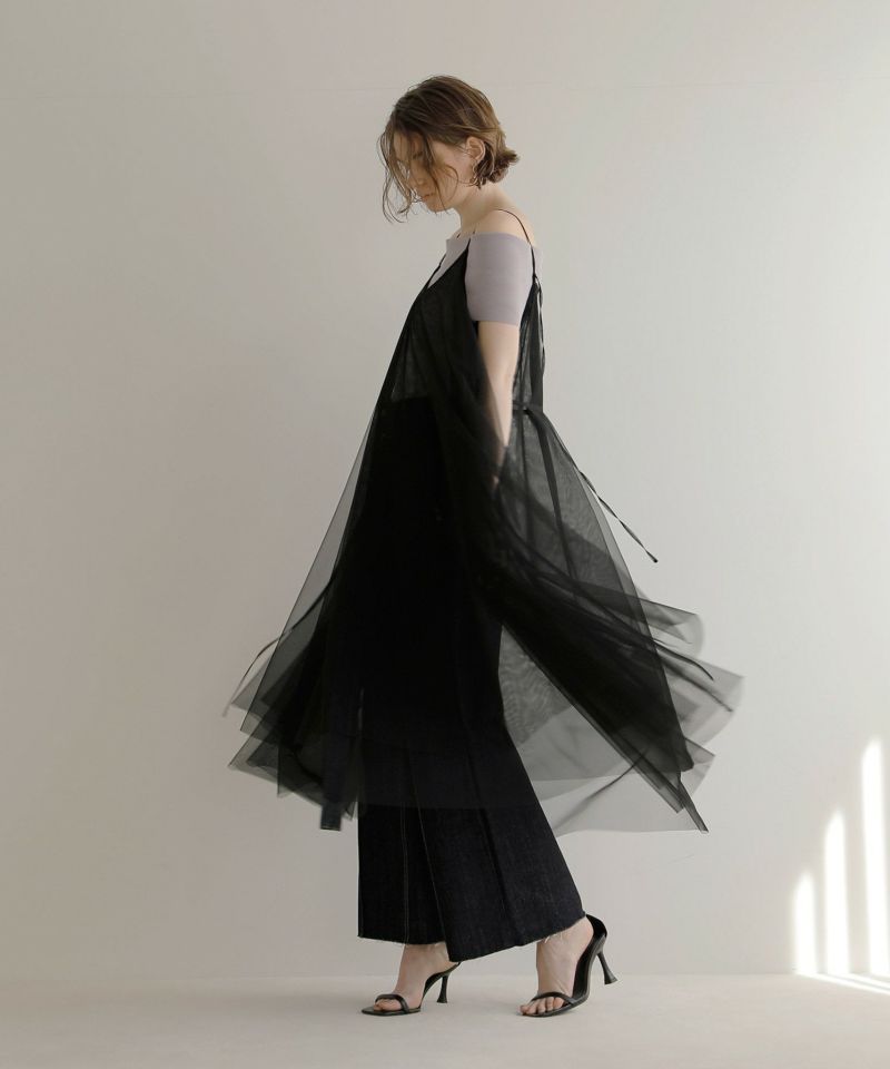 LEVAR ♥ Crease Mesh Layered Dress /追跡付 Mesh Sheer Layer Dress | MIELI INVARIANT