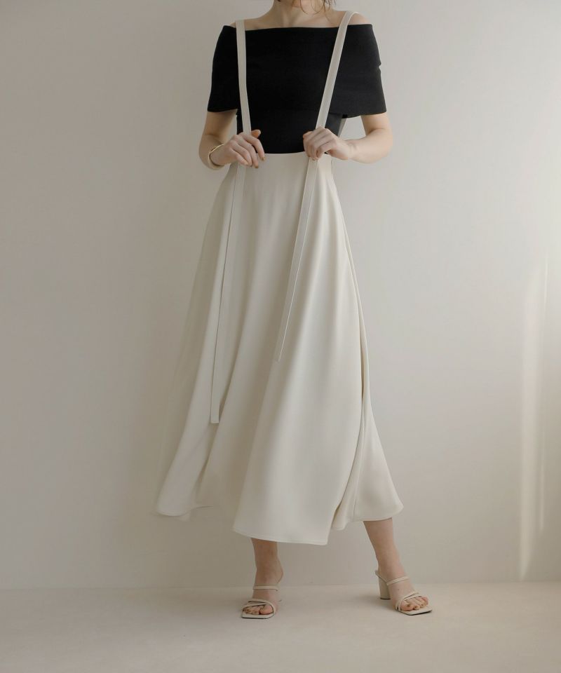 Asymmetry Strap Flare Skirt | MIELI INVARIANT