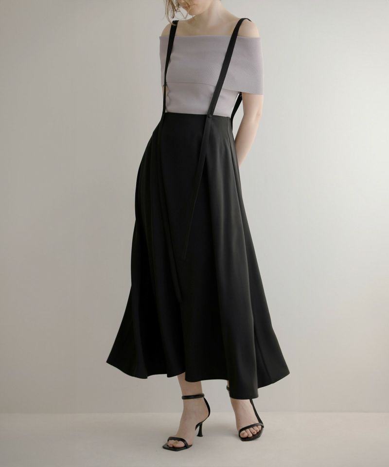Asymmetry Strap Flare Skirt | MIELI INVARIANT