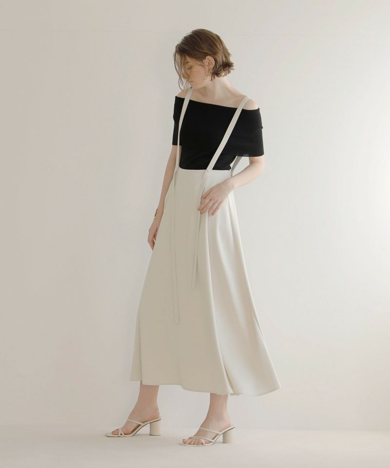 Asymmetry Strap Flare Skirt | MIELI INVARIANT