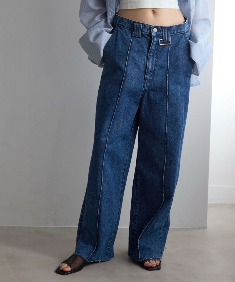 【BAON】Aroni Washing Pintuck Wide Denim Pants Denim Washed Pintuck Wide Leg Oli+Hali Pants – B'Dazzled Shop