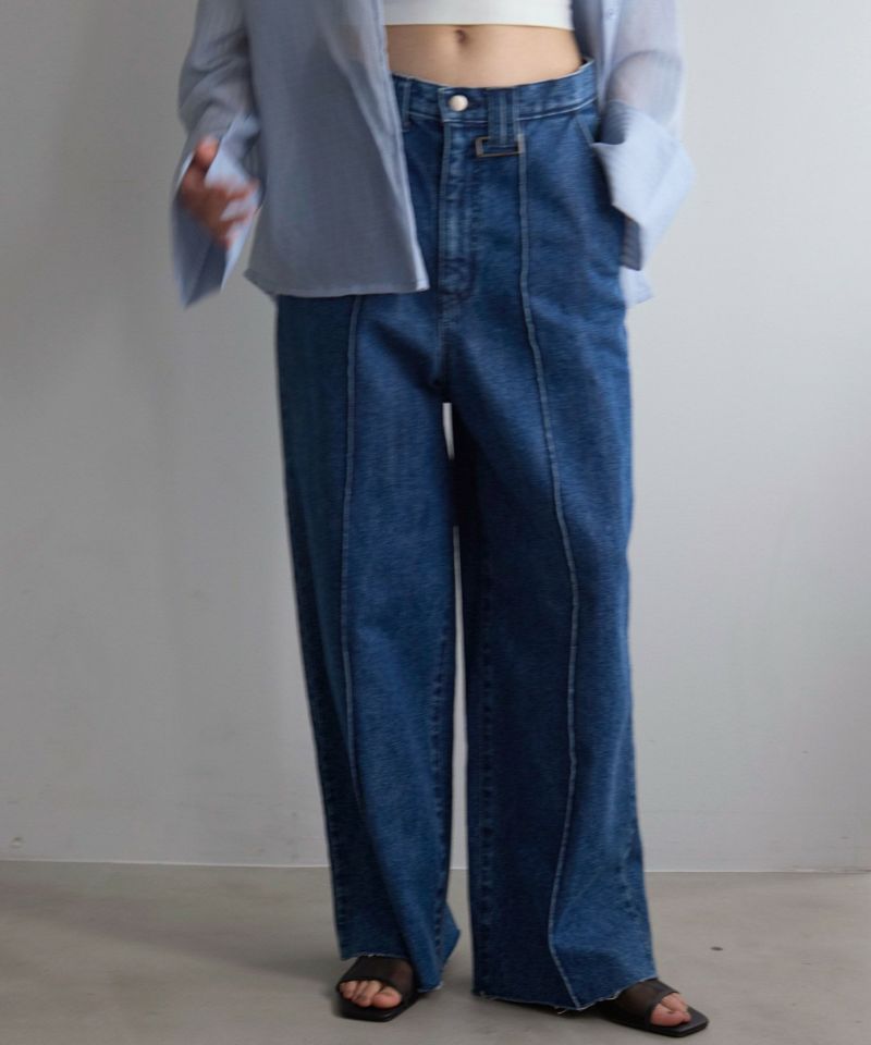 Pintuck Wide Wash Denim | MIELI INVARIANT