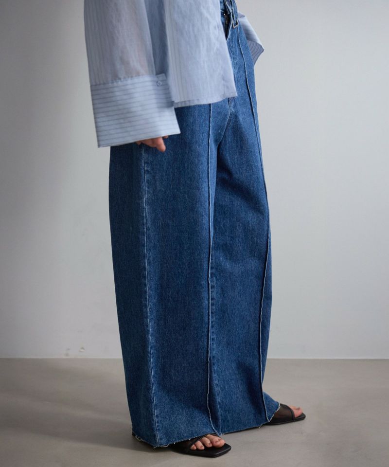 ミエリインヴァリアント デニムパンツ Pintuck Wide Wash Denim（デニムパンツ）｜MIELI INVARIANT