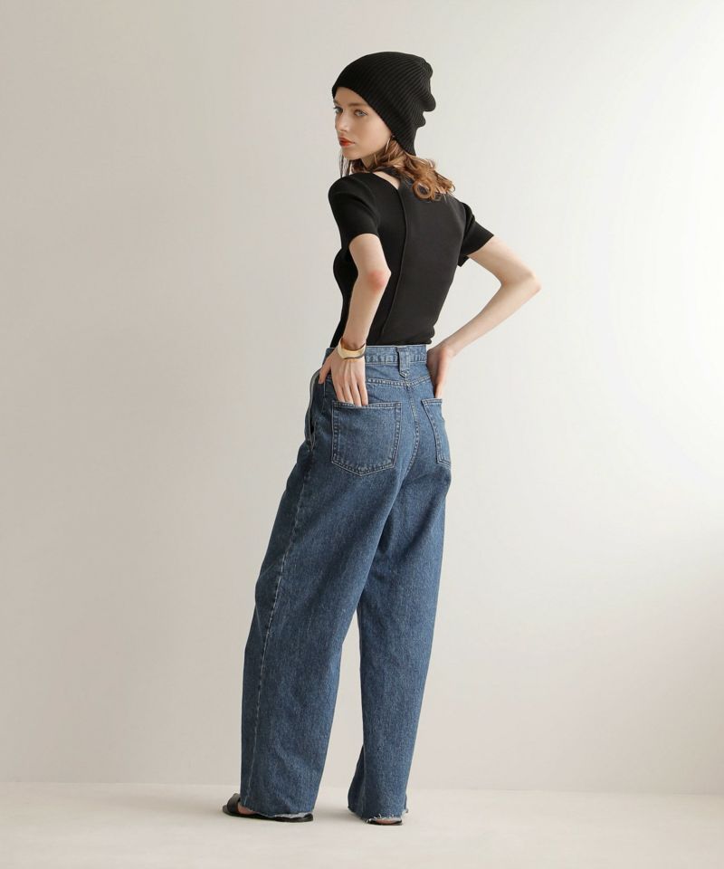 Pintuck Wide Wash Denim | MIELI INVARIANT