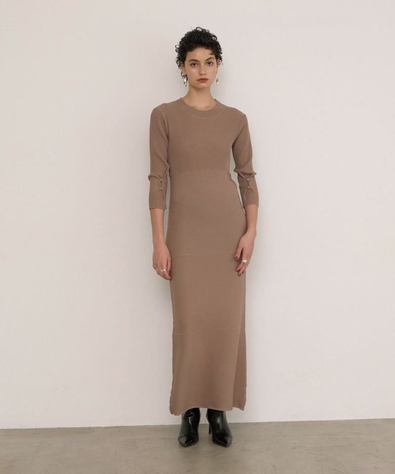 Plump Contrast Knit Dress | MIELI INVARIANT