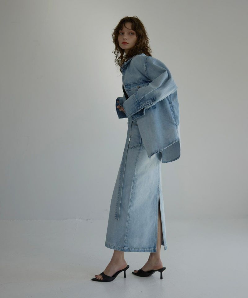 ICE Bleach Denim Skirt | MIELI INVARIANT