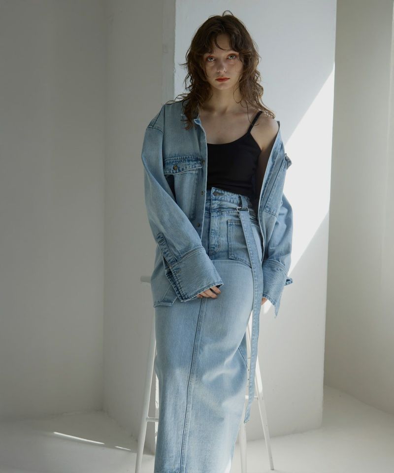 R‼️MIELI INVARIANT ICE Bleach denim ICE Bleach Denim Skirt | MIELI INVARIANT