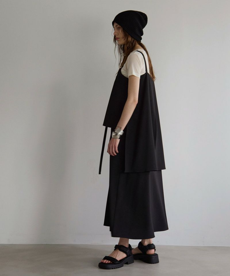 HONEYS - ボリューム袖　ニット　MIELI INVARIANT ロングドレス Wrap Layer Asymmetry Dress | MIELI INVARIANT